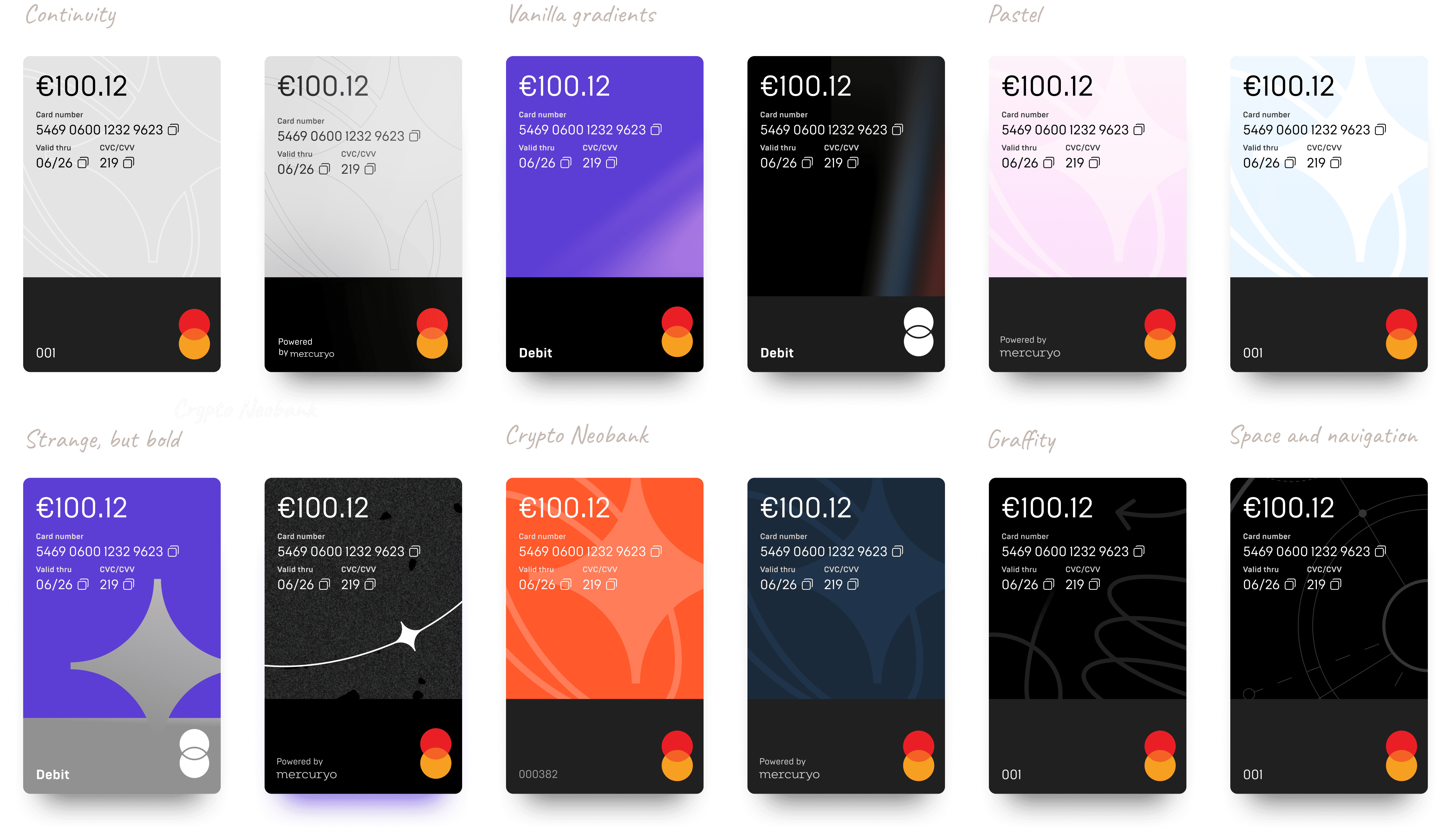 Card design explorations